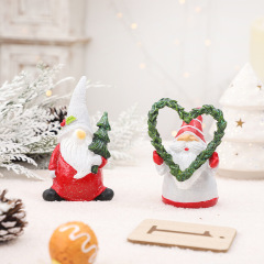 国境を越えた新製品クリスマス装飾品Gnomes花園精霊小人無顔サンタクロース樹脂装飾品