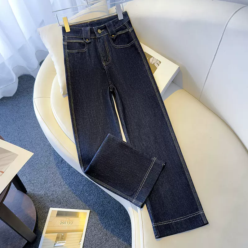 广州新塘牛仔裤官方旗舰店裤子女款2025新款爆款春秋季窄版阔腿裤