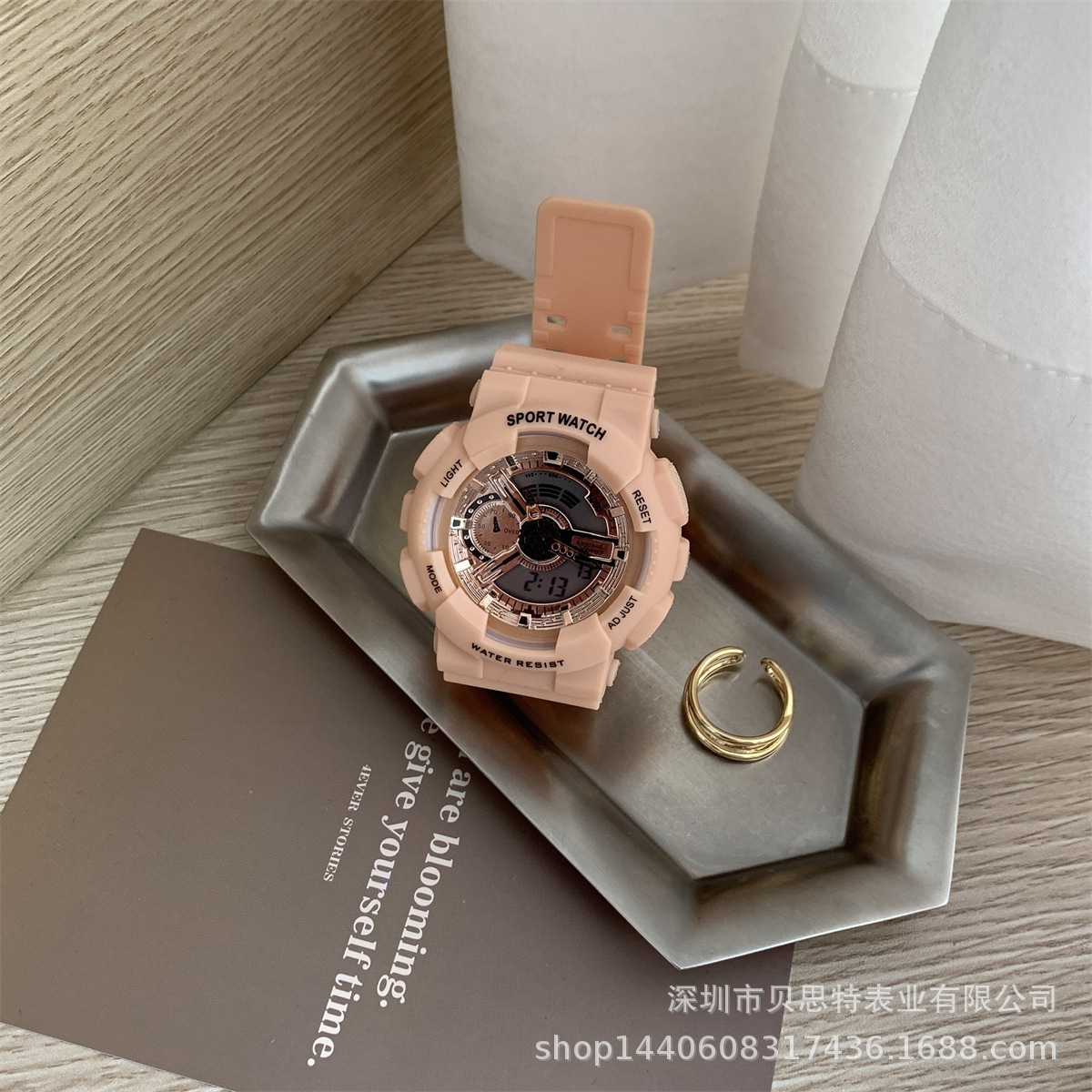 핑크 밴드 로즈 골드