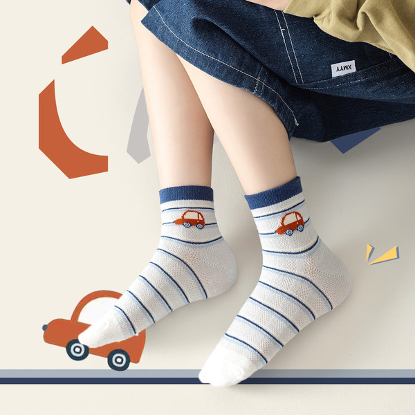 Children's summer thin cartoon breathable socks for men and women