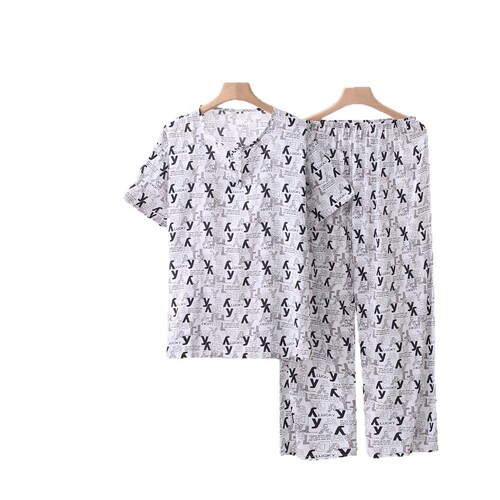 Summer teen cotton silk 14-16 years old junior high school students pajamas men's suit cotton silk air-conditioning long-sleeved pants thin