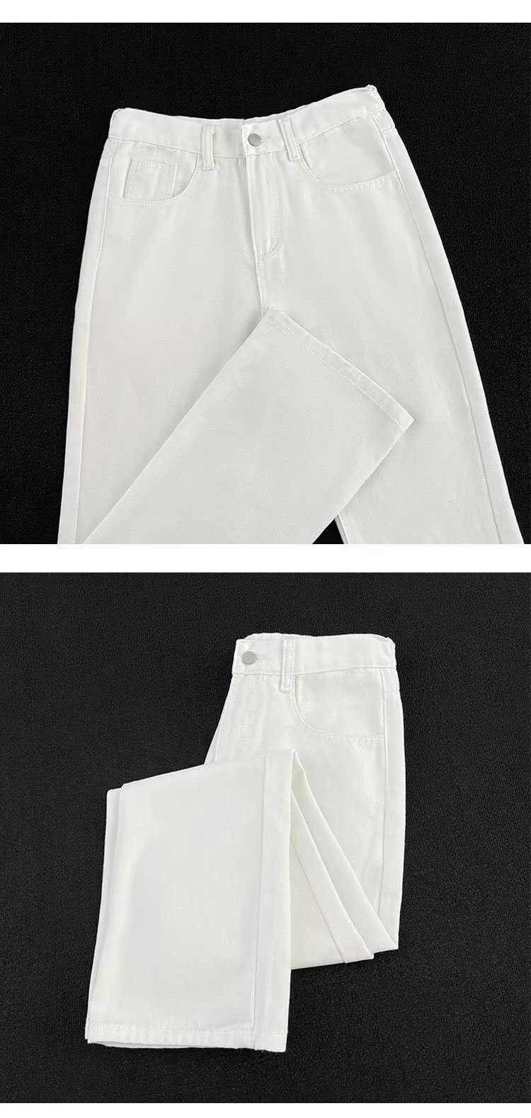 White Washed Distressed Jeans Loose Straight Leg Casual Wide Leg Trousers American Street Style Trendy Workwear mid Waist Blue_mkmklike.com