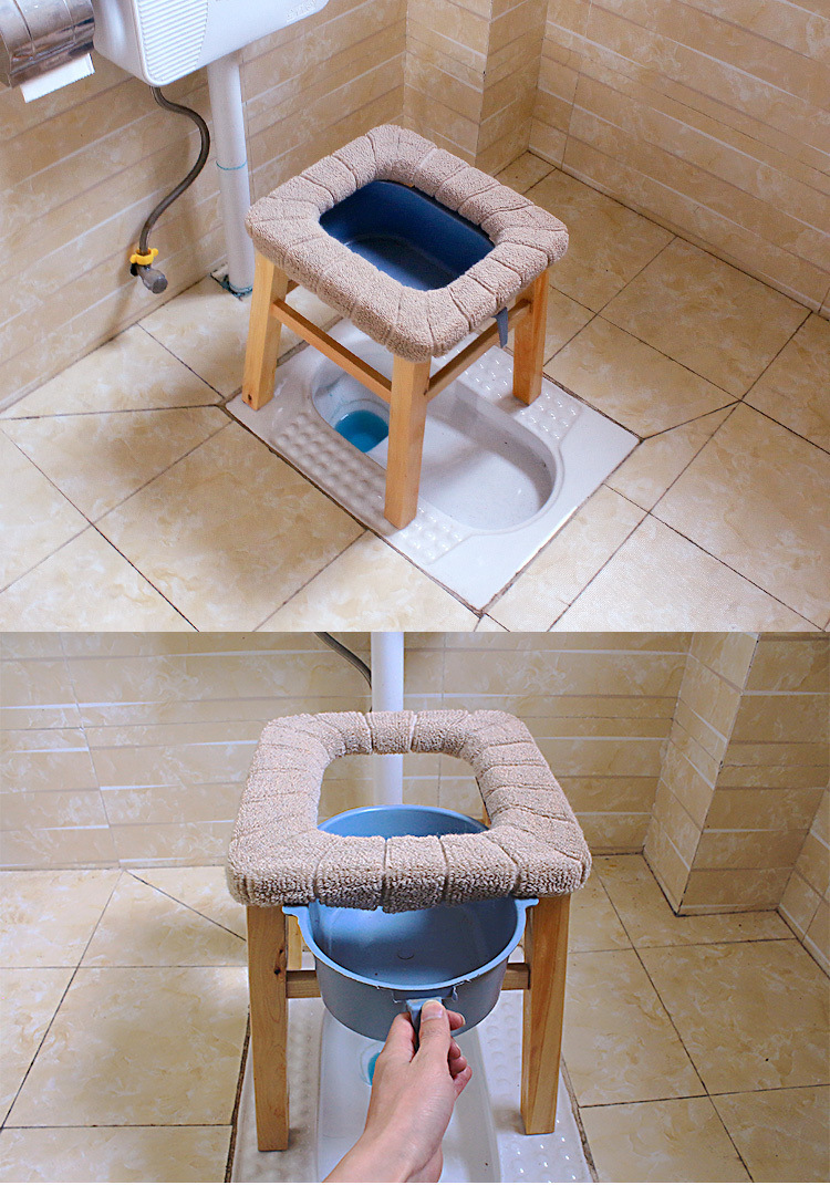 Toilet stool for the elderly, pregnant women, adults, household solid wood bathroom toilet, toilet seat, mobile toilet, sturdy toilet chair undefined