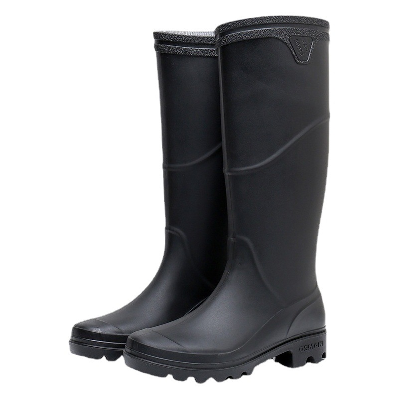 Zapatos impermeables de moda para hombres sitio de construcción botas altas de goma Botas de lluvia para adultos Botas de lluvia de protección laboral de media pantorrilla para hombres zapatos de goma transfronterizos de PVC image 1