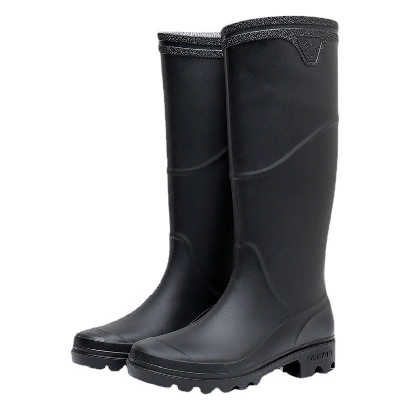 Мужская модная непромокаемая обувь, высокие резиновые сапоги на строительной площадке, резиновые сапоги для взрослых, мужские непромокаемые сапоги со средним стволом, трансграничная резиновая обувь из ПВХ