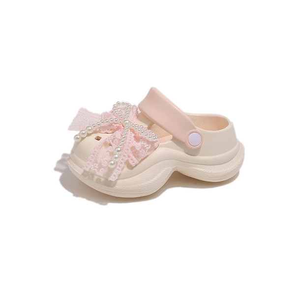 Children's Crocs-style slippers with bow