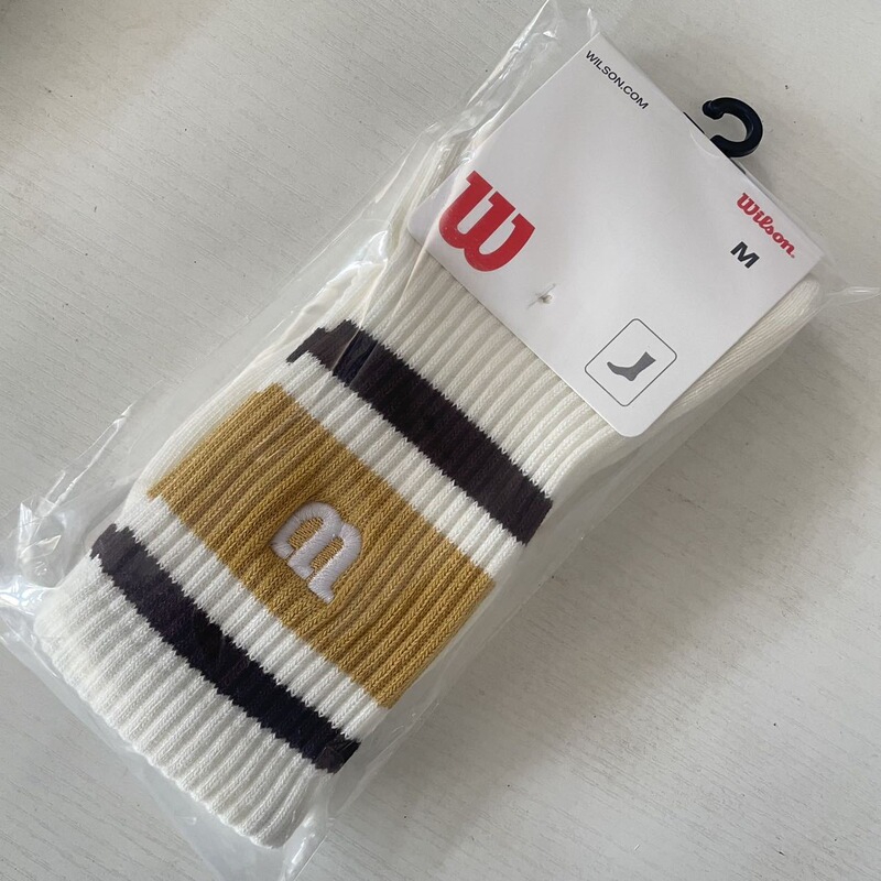 New Wilson embroidered sports socks for outdoor tennis, unisex, towel-soled, casual mid-high socks, running socks