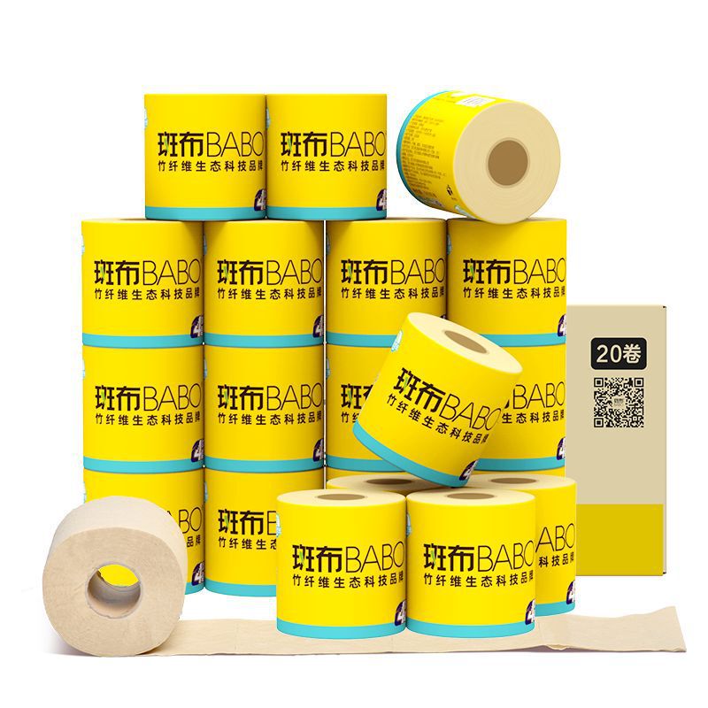 Babo/Babo Bamboo Fiber Toilet Paper 140g 10 Rolls Hollow Core Toilet Paper Family Pack