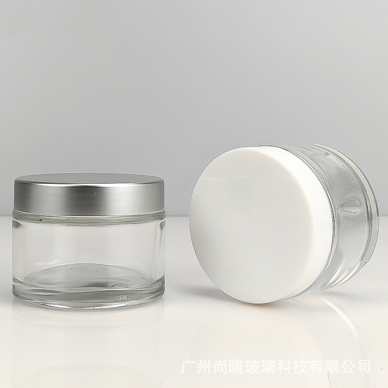 Celebridad de Internet en stock botella cosmética botella de esencia de vidrio fondo grueso botella cosmética redonda recta botella vacía 30ml40ml