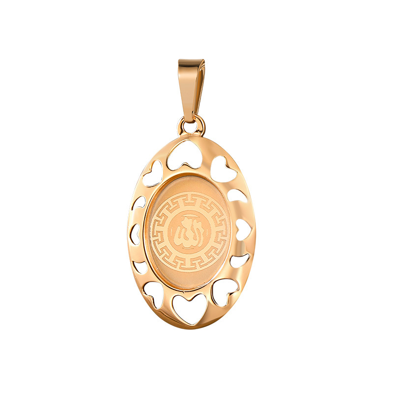 Collar con Colgante Ovalado Geométrico de Corazón Hueco, Chapado en Oro de 18k, de Aleación, Nueva Moda, Joyería Xuping, Venta al por Mayor