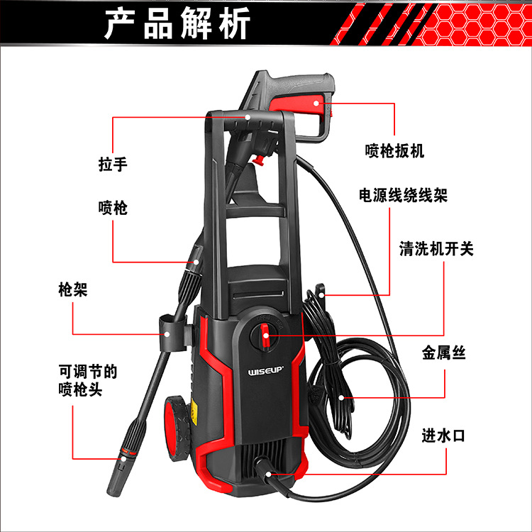 Lavadora de automóviles de ultra alta presión WISP, bomba de agua de cepillo doméstico, máquina de limpieza de pistola de agua portátil de gran potencia al por mayor