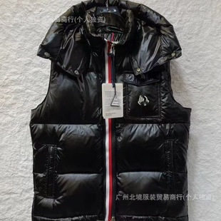 Cross-Border Cotton Vest with Colorful Stripes, Hooded Vest, Same Style for Men and Women, Couple's Shiny Vest Cotton Jacket
