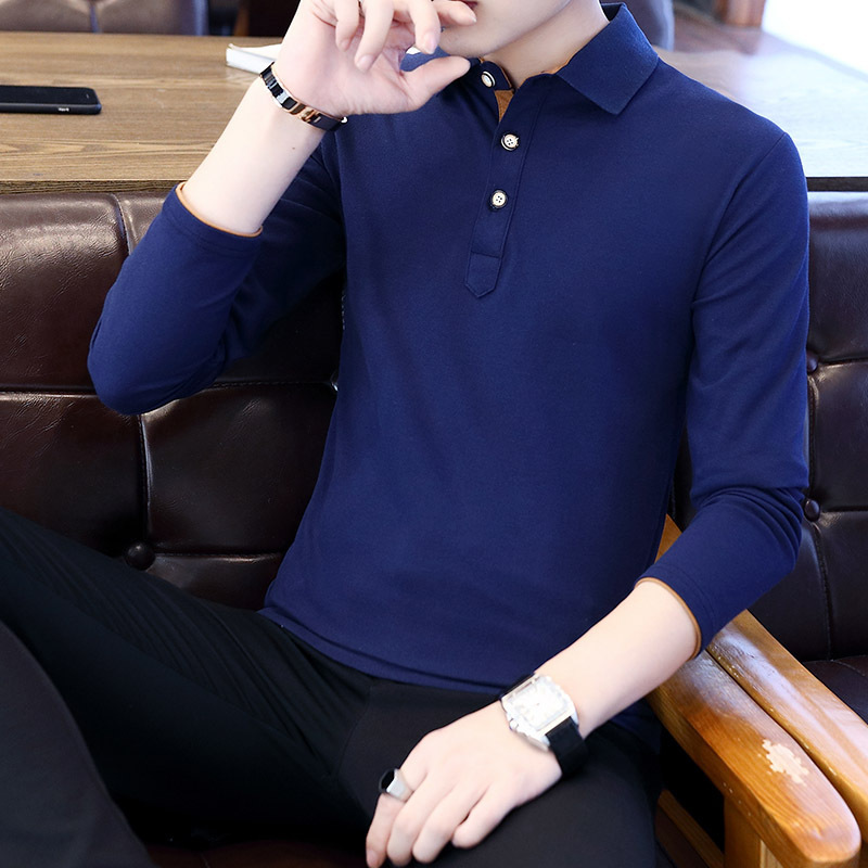 Comercio exterior explosivo lazada otoño de manga larga gran negocio polo camiseta de hombre camiseta publicitaria camiseta Amazon
