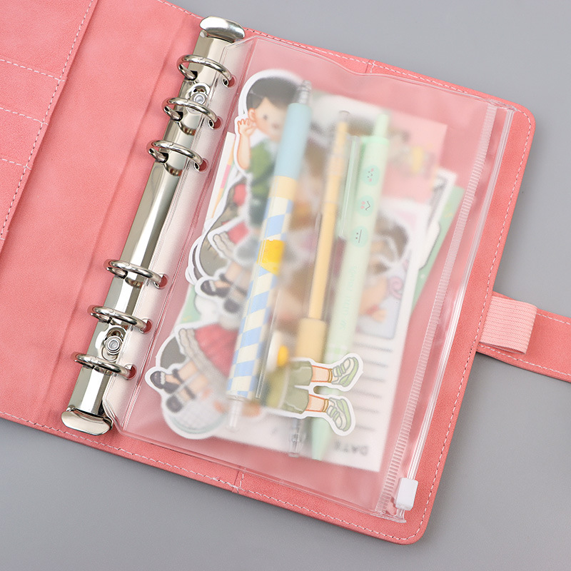 Simple live pages zipper bag storage bag 6 -hole, 9 holes, 20 holes, 26 -hole A5 live page B5 border bag inside bag pages