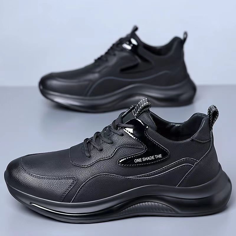 Nuevos zapatos casuales impermeables de cuero de hombre zapatos de moda cómodos zapatos de papá simple versátil zapatos deportivos con suela gruesa al por mayor