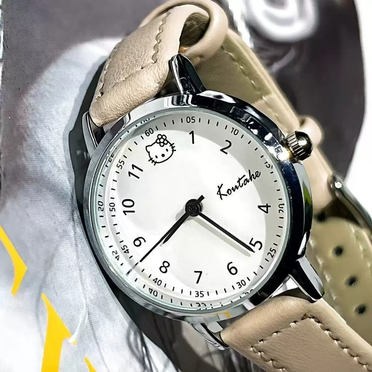 2025新款初高中学生考试专用高颜值KT简约皮带时尚石英表手表