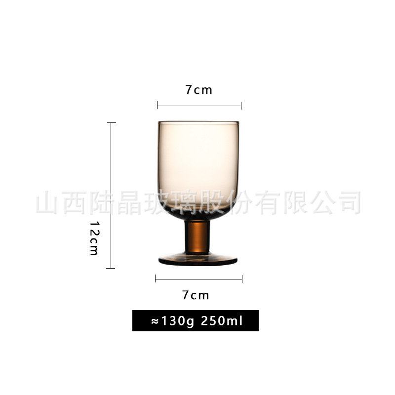 Taza de color recta de vidrio de color recto creativo de mano alta calidad de taza de vino tinto medieval taza de jugo