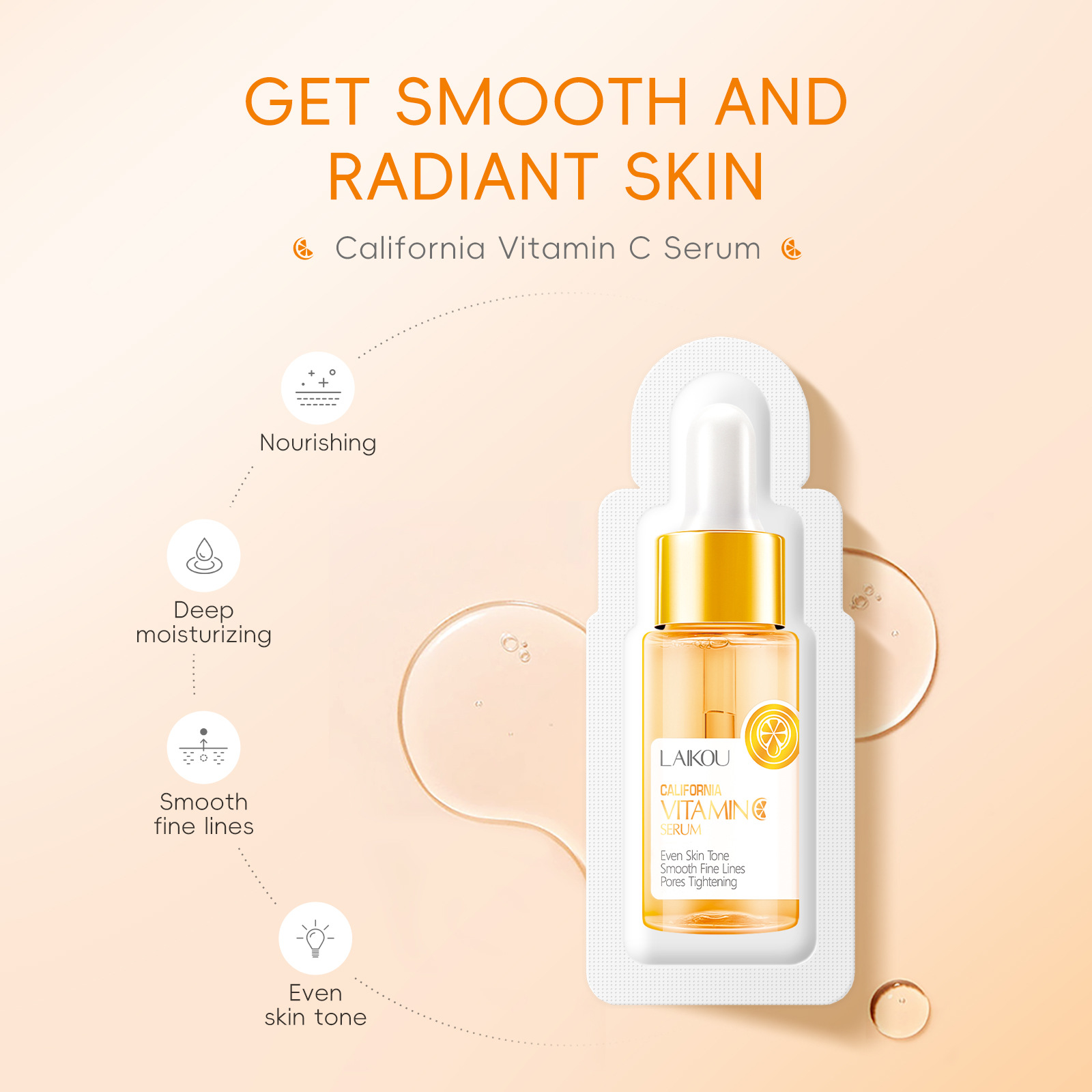 Cross-border Laicome Vitamin c Essence 1.5ml*20pcs Hydrating and Moisturizing Liquid Essence wholesale from the manufacturer undefined
