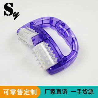 源头厂家塑料手持式滚轮按摩器双轮按摩器圆柄按摩器瘦腿疏通经络