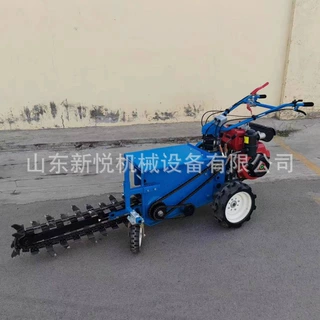 挖沟自走式工程管道挖槽机柴油动力链条开沟机大棚果园施肥开沟机
