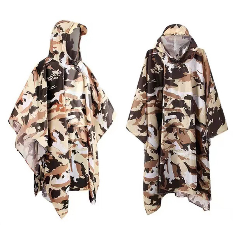 Canopy Mat tres en uno poncho senderismo al aire libre capa multifuncional impermeable PU impermeable poliéster tafetán Amazon