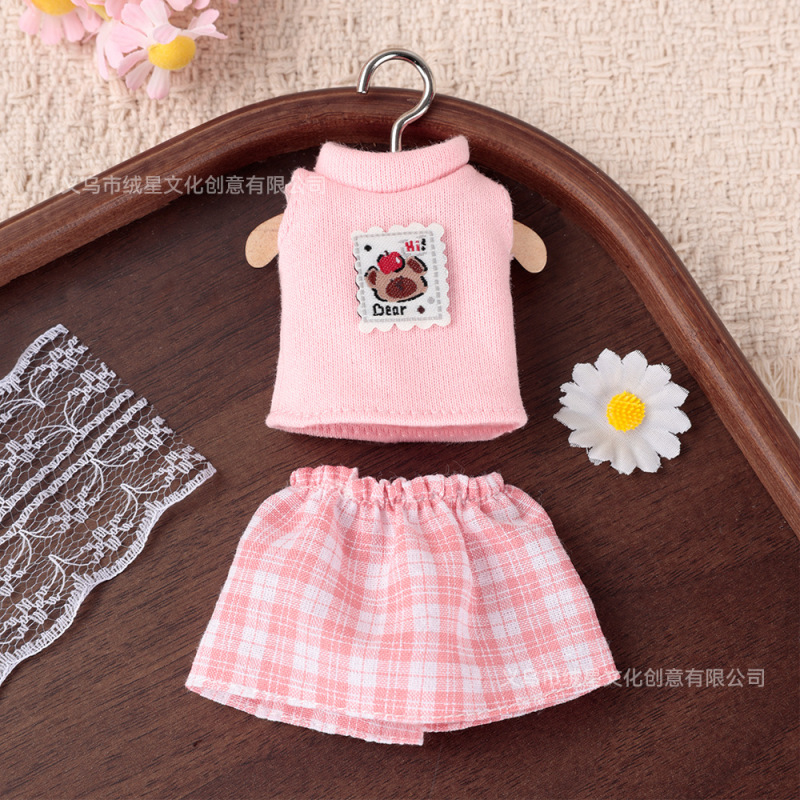 New Long-Legged Kt College-Style Plaid Skirt Mini Doll Outfit DIY Plaid Skirt Doll Clothing Replacement Clothes New Long-Legged Kt College-Style Plaid Skirt Mini Doll Outfit DIY Plaid Skirt Doll Clothing Replacement Clothes