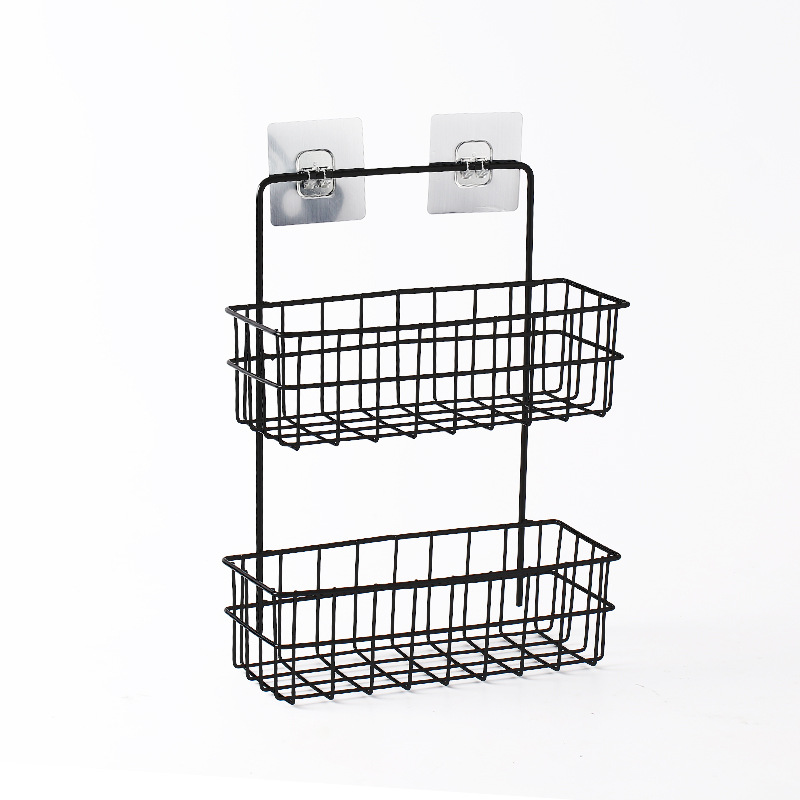 Estantes de inodoro de doble capa sin perforación de baño colgando la pared del lavabo colgando la pared del baño almacenamiento en la pared