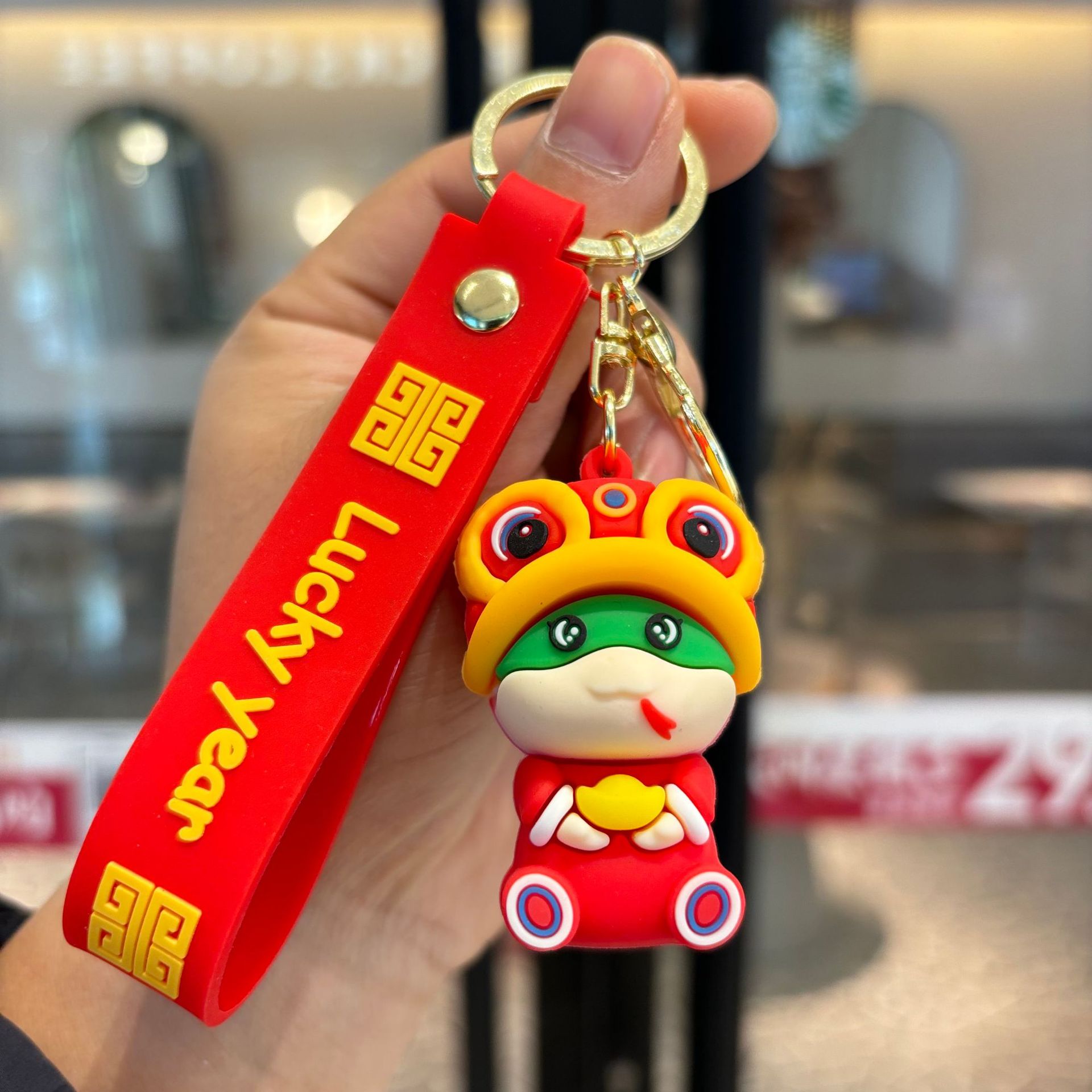 Año Nuevo, león y serpiente, dibujos animados de Año Nuevo, colgantes de llaver, pequeños regalos creativos para chicas, regalos de mano