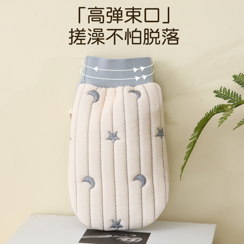 皇冠刺绣搓澡巾无痛下泥可定制双面搓澡巾搓泥不疼澡巾搓澡手套|undefined