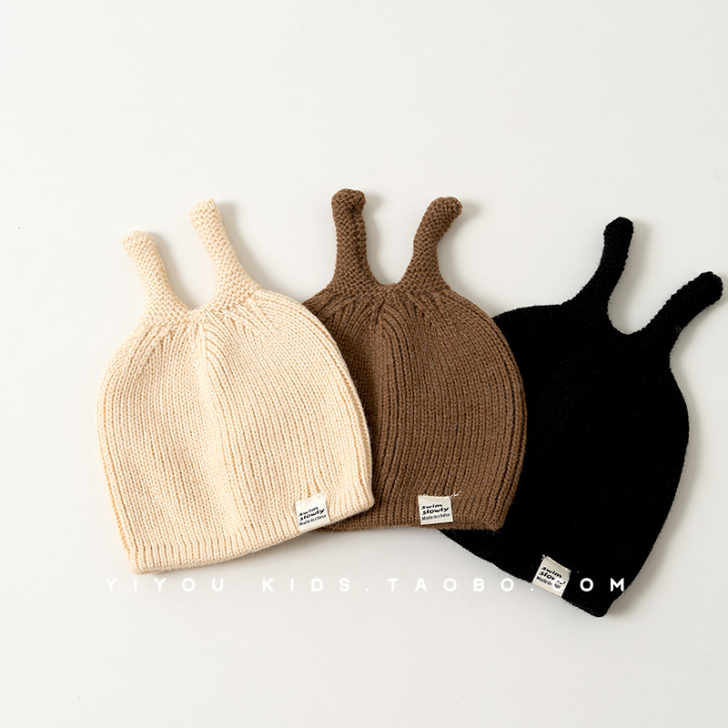 Sombrero para bebés otoño y invierno pequeño mes gorra de punto gorra de lana para bebés bebés caliente bebé bebé