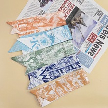 韩版新款26大方巾字母细窄长条小飘带绑包装饰发带发绳印花文字