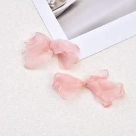 烧边打结长条纱花饰品配件服装辅料花瓣耳环diy首饰手工编织