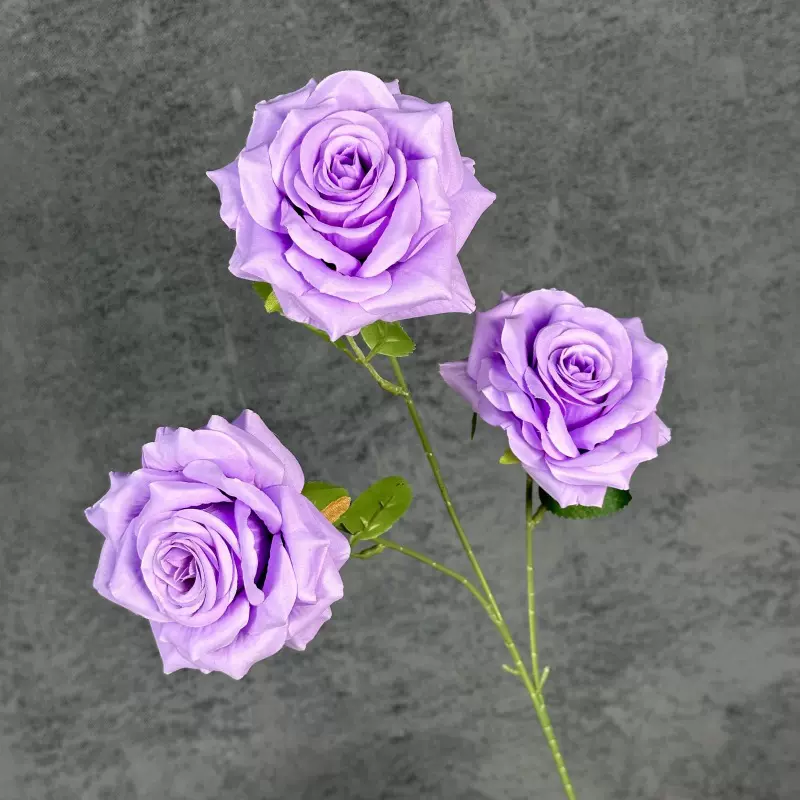 3头钻石玫瑰仿真花卷边玫婚礼家居装饰婚房布置拍摄假花摆件批发