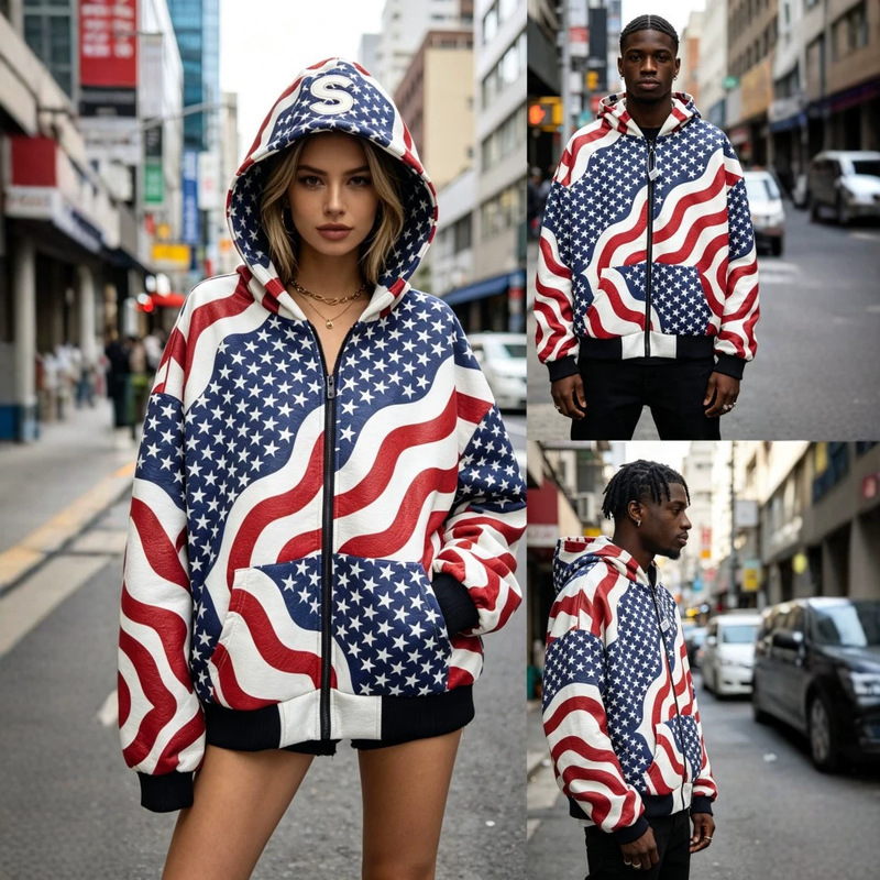 2025 European and American Foreign Trade Baseball Jacket Toronto Raptors Embroidered Pu Leather Sleeve Patchwork Padded Unisex Jacket