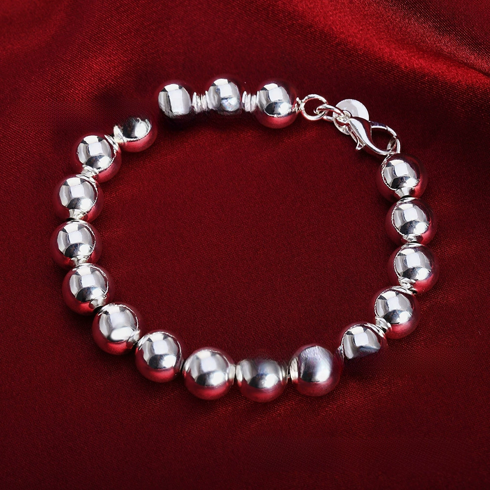 Модное изделие , р Slave rosary с круглыми бусинами, браслет, европейский стиль, образец серебра 925, 10 мм