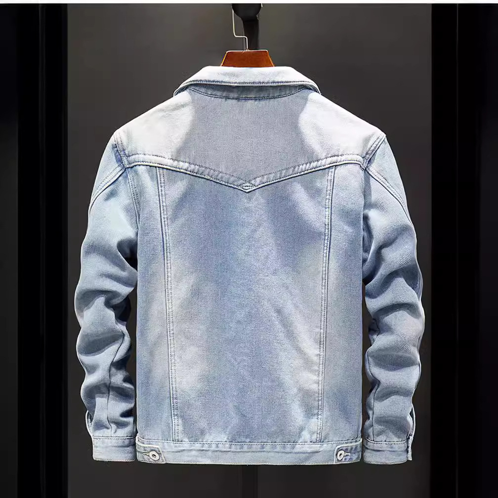 外国貿易の秋冬の大きいサイズのジャケットの男性のデニムの服の青年のゆったりしているカジュアルなコートの水洗いの襟のジャケットの上着の男性