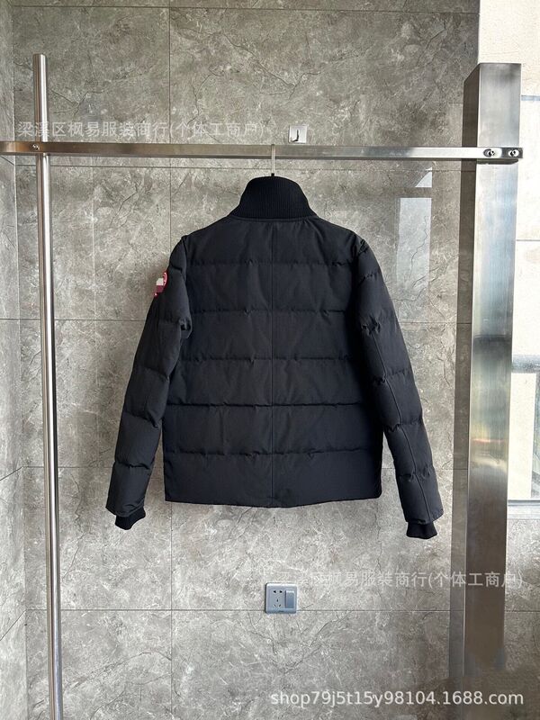 大鹅新款立领棉服男女同款纯色飞行夹克加拿大短款防风保暖外加厚|undefined