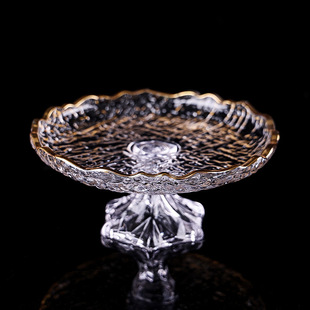 High-End Accessible Luxury Crystal Glass Fruit Plate Accessible Luxury Courtyard Hotel Front Desk Fruit Plate Ktv Special Snack Plate
