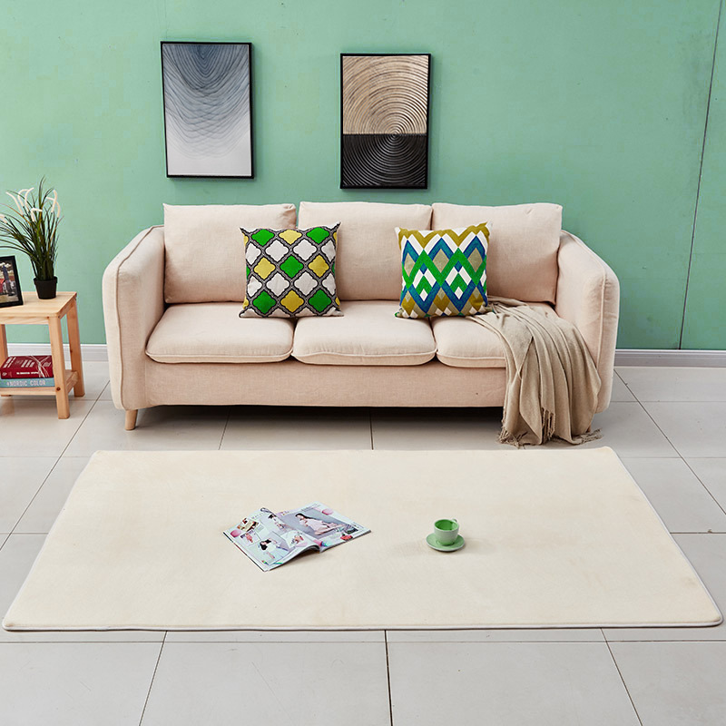 Simple color sólido Alfombra de lana de coral nórdico sala de estar mesa de café estera fresca ins hogar cama manta suave mascota mat