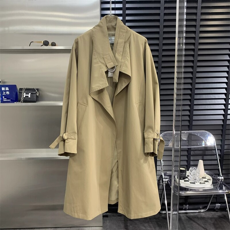 2024 Spring and Autumn New khaki Coat Coat Women's Small Casual Loose Mid-length British Style Coat