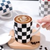 Fashionable ceramics, capacious coffee cup with glass