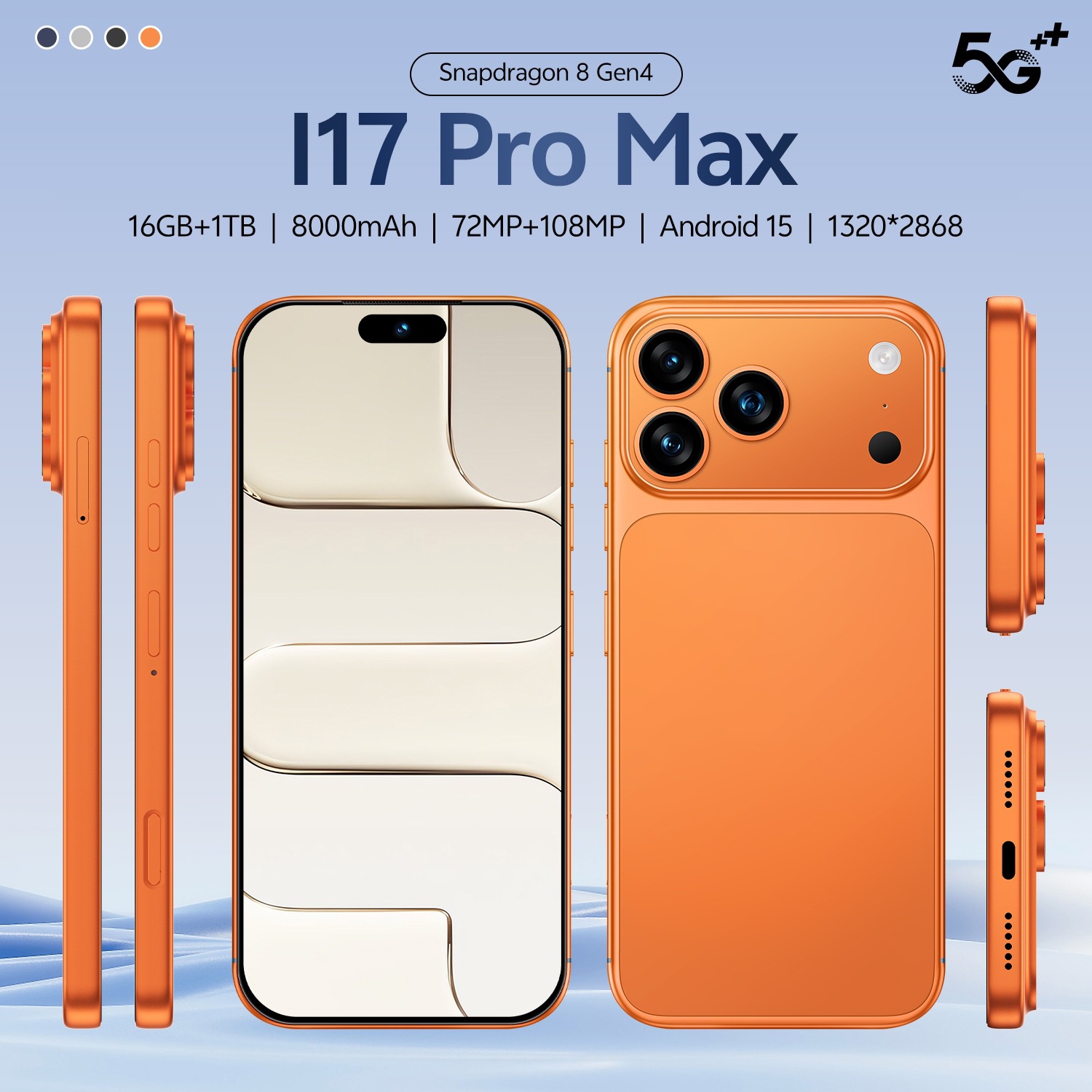 I17 Pro Max跨境新款4+64G带拍照键安卓10.0智能4G全网通外贸手机