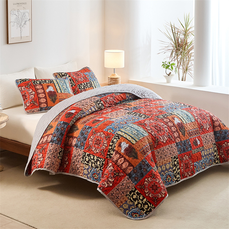 Bohemian Bedding Set With Digital Print For Bedroom Decor_voghion.com