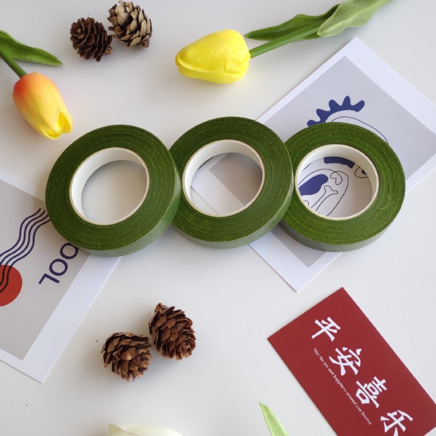 FUENTE Flor de fábrica de la cinta Polo cinta floral al por mayor 18 m cinta verde DIY producción de flores artificiales