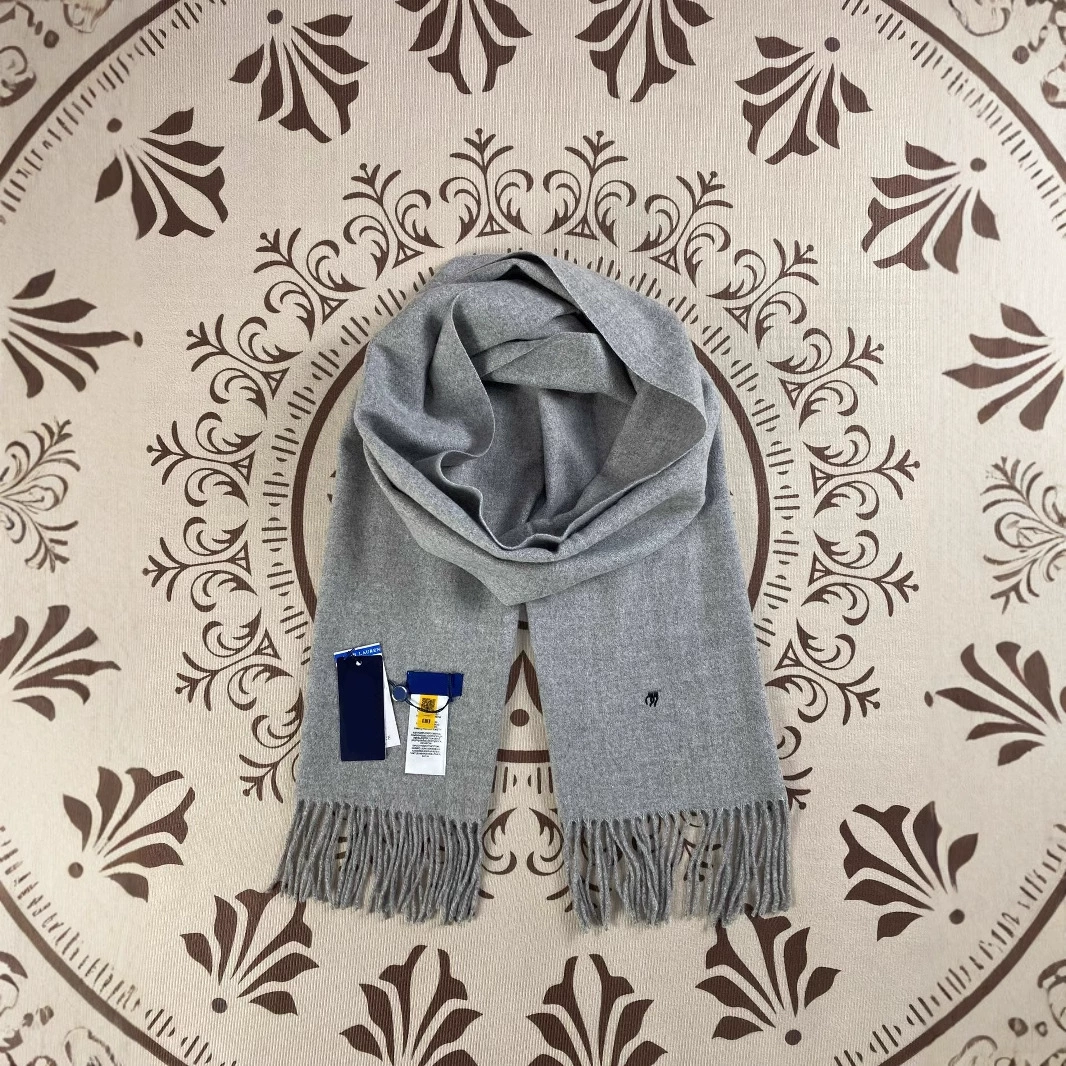 RL Laff Pony Label Зимний высококачественный шарф из искусственного кашемира Теплый морозостойкий шарф Шарф с вышитыми кисточками.