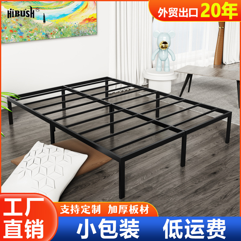 Amazon venta caliente plataforma plegable marco de cama marco cama de hierro forjado dormitorio simple marco de cama de alquiler cama doble simple