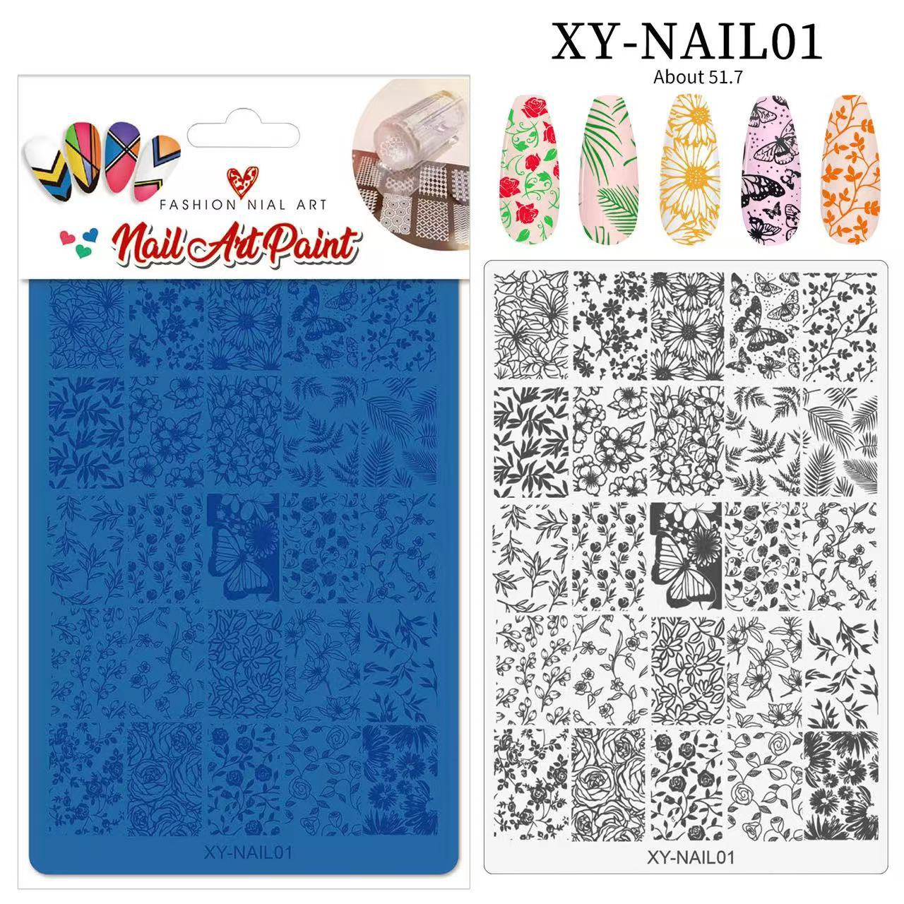 Impresión de manicuras de acero mariposa flor de impresión de encaje adhesivo de transferencia de placa de acero estricada plantilla de impresión de año de la serpiente