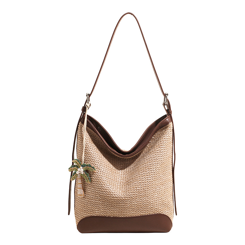sensación diaria de vacaciones bolsa de hombro trenzada arco iris bolso de cubo de mano mujer 2026 nueva moda versátil bolsa de mochila image 7