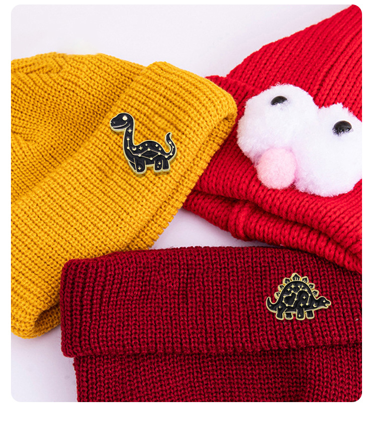 Enamel, Stoving Varnish Craft Cartoon Style Cute Pin Dinosaur Alloy Enamel Stoving Varnish Kid'S Brooches
