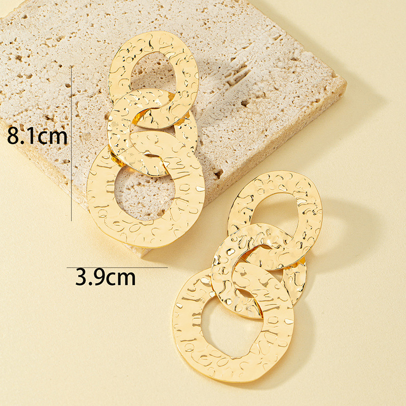 1 Pair Simple Style Circle Solid Color Plating Alloy Drop Earrings display picture 3